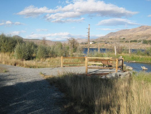 An accessible viewpoint and bench (Beebe Springs Natural Area, near Chelan, WA) 