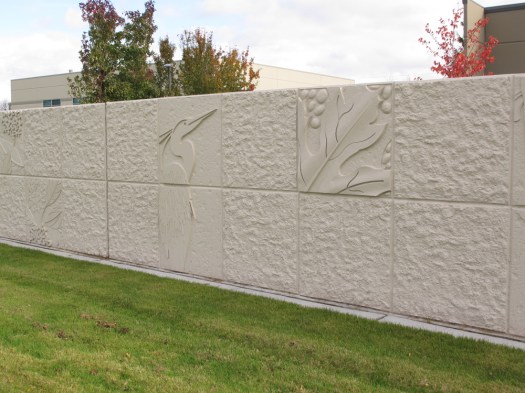 The flood walls at Three Friends Fishing Hole Park in Kent
